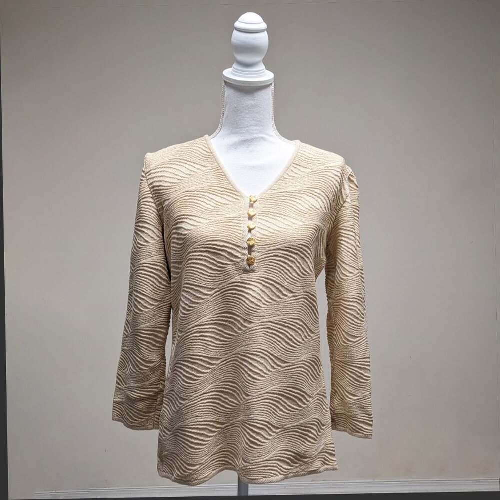 ESCADA Margaretha Ley Golden Wave Knit Sweater